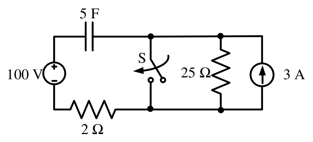 Figure for GATE 2025 EE question 57 (Electric Circuits)