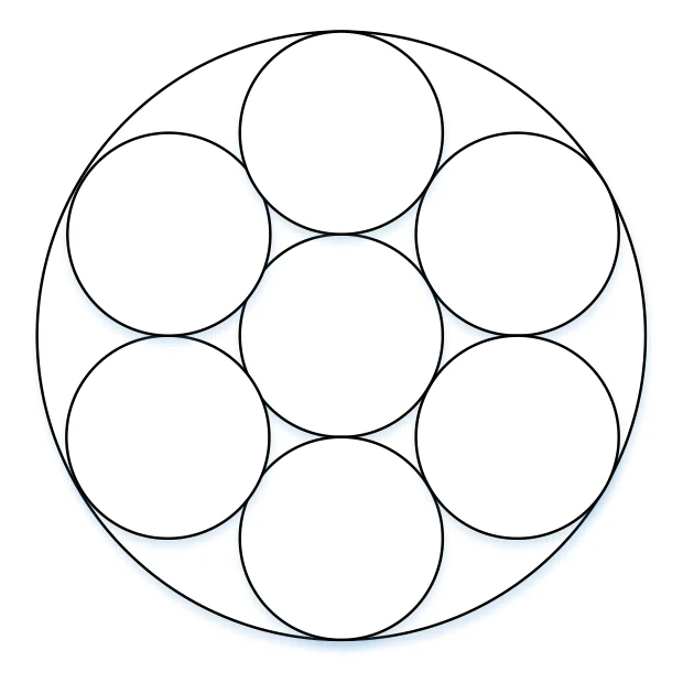 Seven chalk sticks packed in a cylinder
